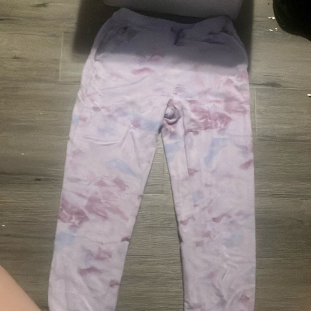 Athleta Purple and Pink Tie-Dye Joggers